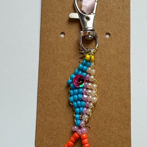 Fish Beaded Charm Keychain - Picture 2 of 3
